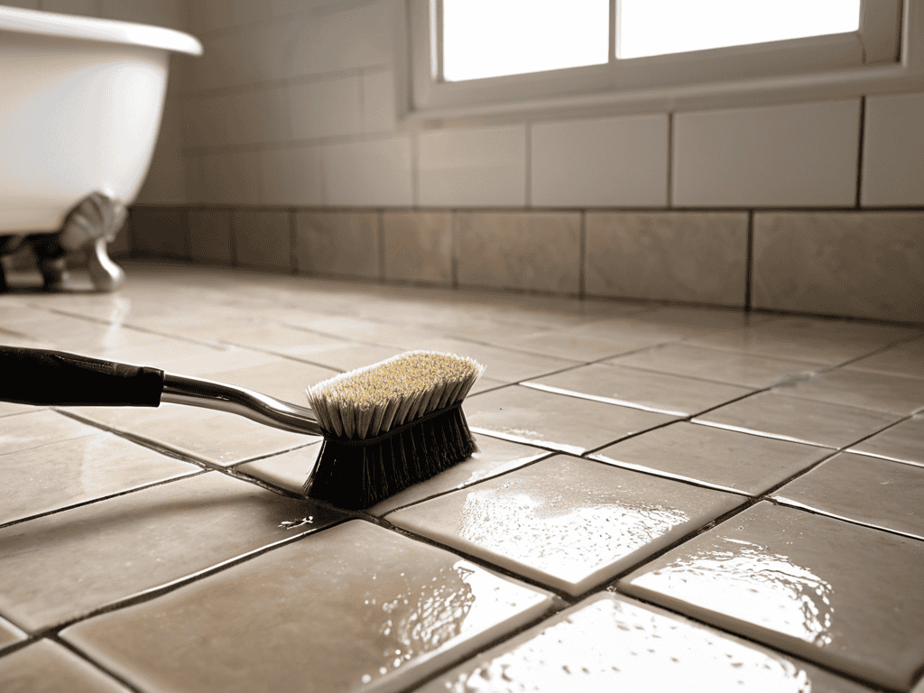 how to deep clean bathroom grout
