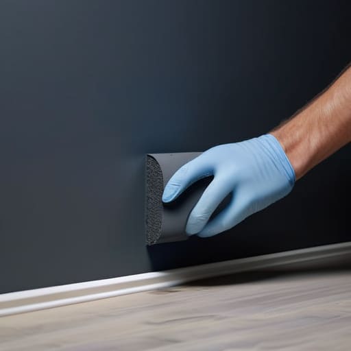 Applying Low-EMF shielding paint to walls.