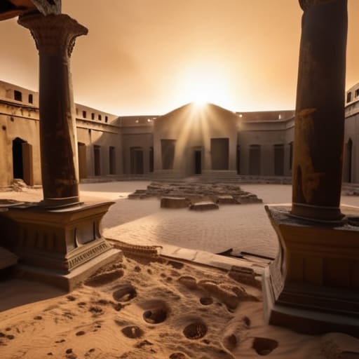 Archaeological ruins representing The Echoes in the Dust.