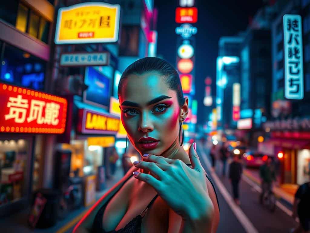shooting neon portraits
